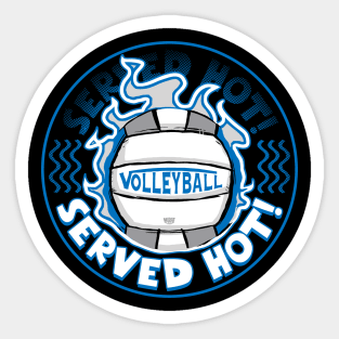 Volleyball Served Hot Blue Silver Vball Sticker